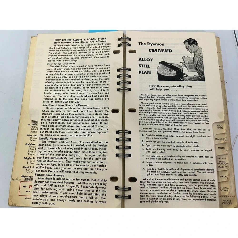 Ryerson Steels‎ 1953-1954 Steel Stock List Joseph T Ryerson & Son Inc